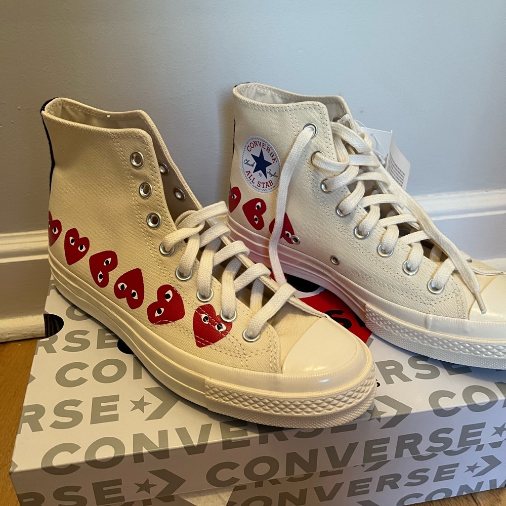 Converse X Comme Des Garcons Cdg Play Multi Heart Chuck Taylor High - Picture 3 of 5